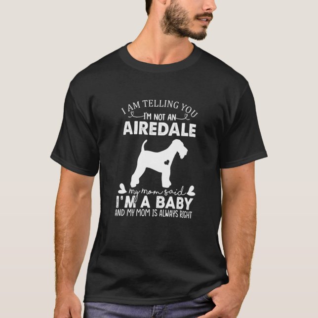 Camiseta Airedale Dog  For Women Mom Mama Baby Dog (Frente)
