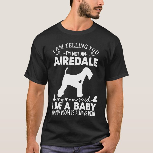 Camiseta Airedale Dog   For Women Mom Mama Baby Dog (Frente)