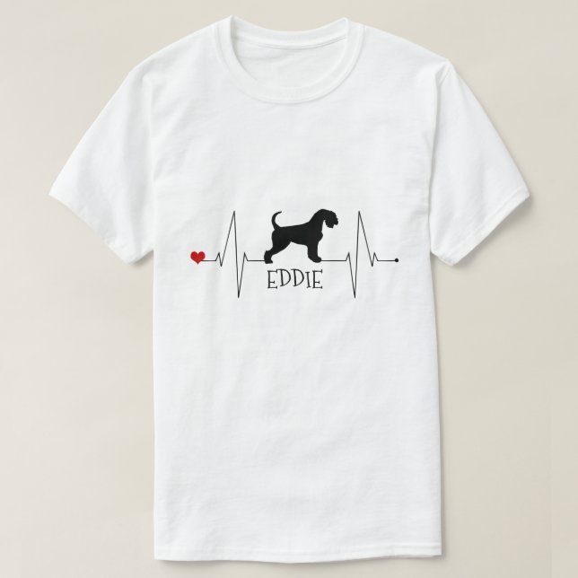 Camiseta Airedale Personalizado Ama O Meu Coração De Cão (Frente do Design)