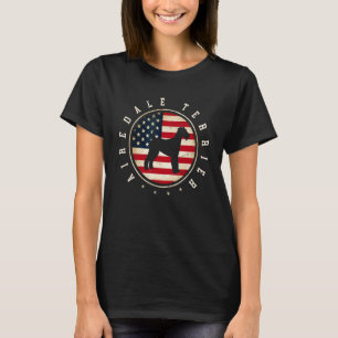 Camiseta Airedale Terrier Bandeira dos EUA 4 de julho Mãe e