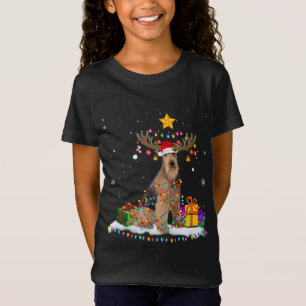 Camiseta Airedale Terrier Dog natalino Reindee Natal