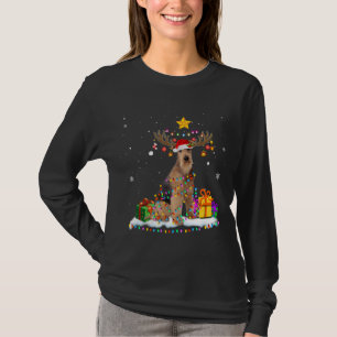 Camiseta Airedale Terrier Dog natalino Reindee Natal