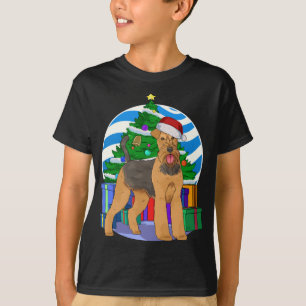 Camiseta Airedale Terrier Dog Papais noeis Decoração de Árv