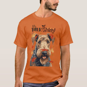 Camiseta Airedale Terrier Fala Vamos Turco Engraçado Cão Lo