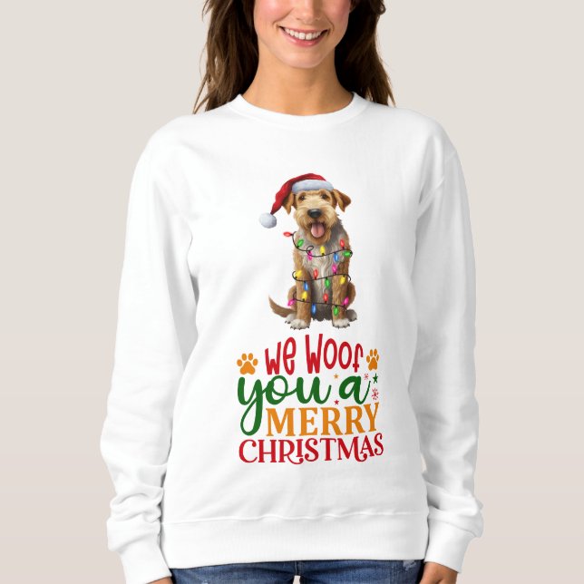 Camiseta Airedale Terrier, Feliz Natal (Frente)