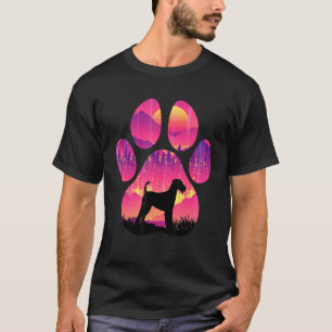 Camiseta Airedale Terrier Paw Mãe Pai Cães Homens