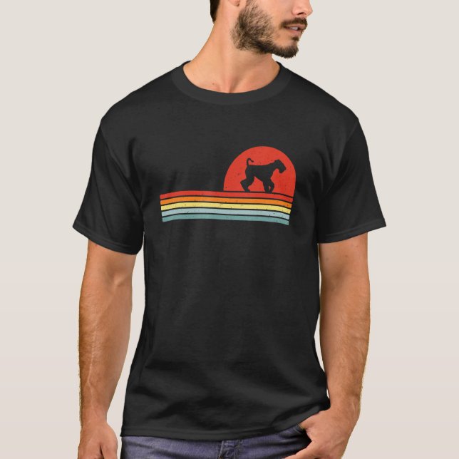 Camiseta Airedale Terrier Retro Vintage para Cão (Frente)
