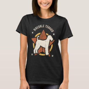 Camiseta Airedale Terrier Vintage - Cão Clássico Retroativo