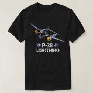 Camiseta Airpla de Combatente de Luz P-38, na 2ª Guerra Mu