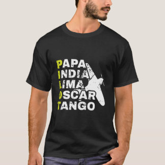 Camiseta Airplane Pilot Phonetic Alphabet Papa India Lima O