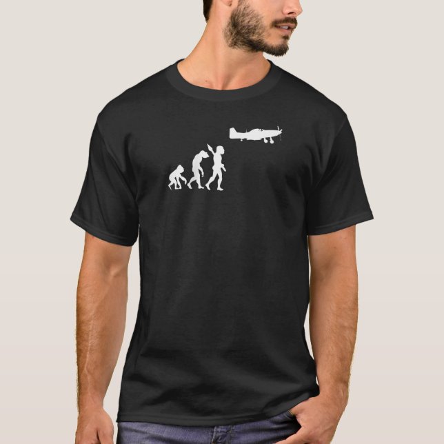 Camiseta Airplane Plane Aircraft Pilot Aviation Evolution F (Frente)