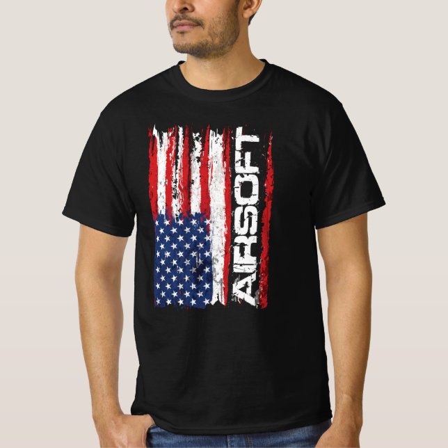 Camiseta Airsoft Grunge USA Flag  (Frente)