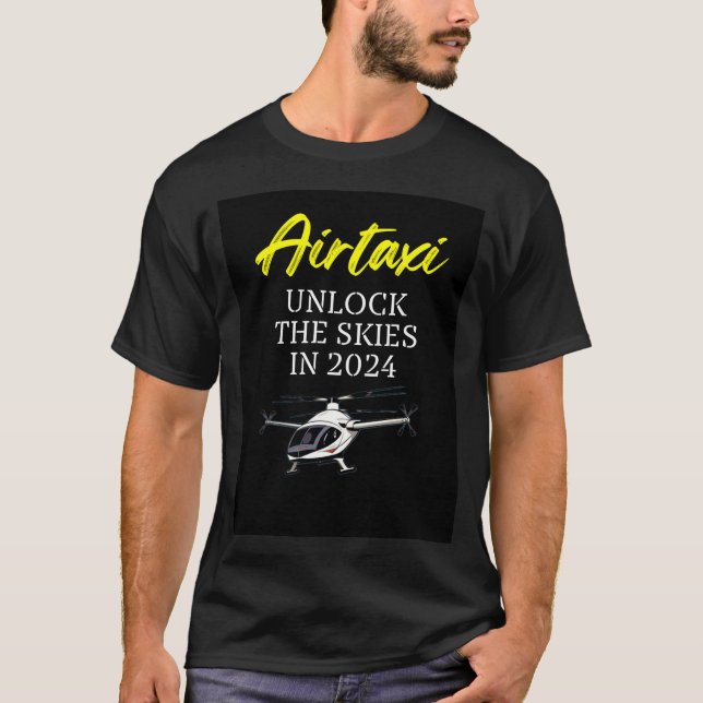 Camiseta AirTaxi DESBLOQUEIA OS CÉUS EM 2024 (Frente)