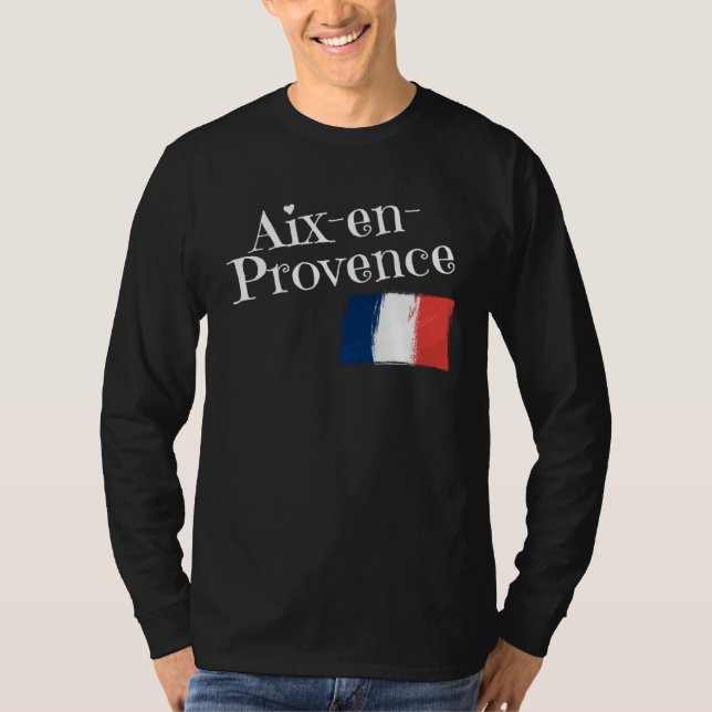 Camiseta Aix En Provence France Flag French City of Aix En  (Frente)