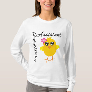 Camiseta Ajudante administrativo bonito do pintinho da