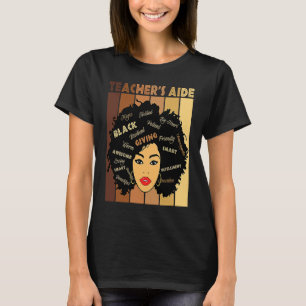 Camiseta Ajudante Professora Inteligente Preta Afro Diva Af