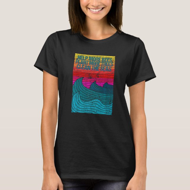 Camiseta Ajude mais abelhas a plantar mais árvores limpas m (Frente)