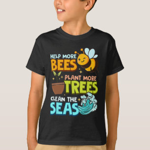 Camiseta Ajude mais abelhas a plantar mais árvores limpas m