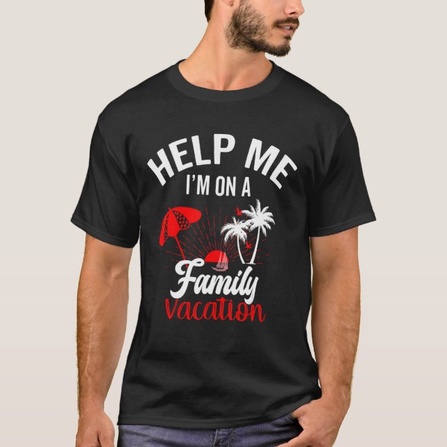 Camiseta Ajude-me, estou em férias de família Sunset Beach  (Frente)