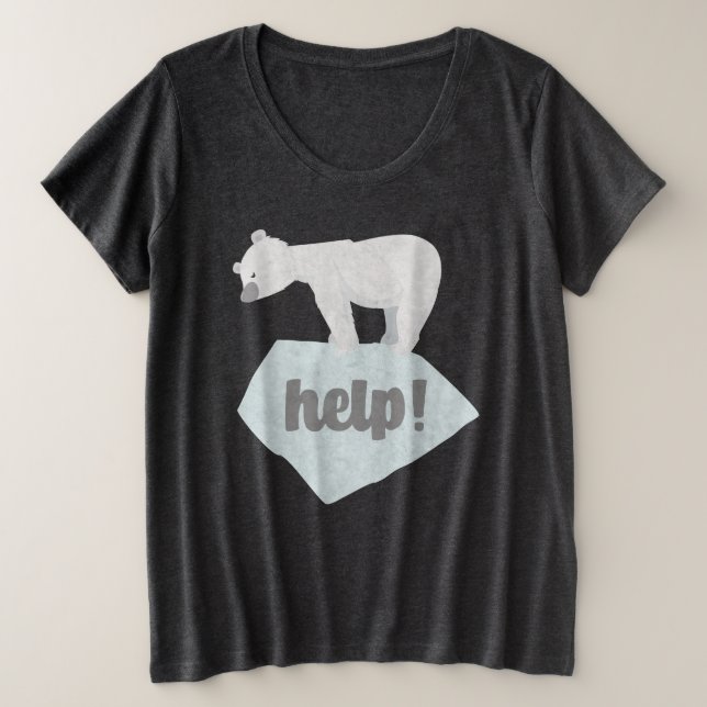 Camiseta Ajude o Urso Polar (Frente do Design)