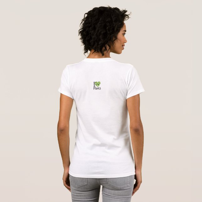 Camiseta Ajustada Feminina I Heart Plants (Parte Traseira Completa)