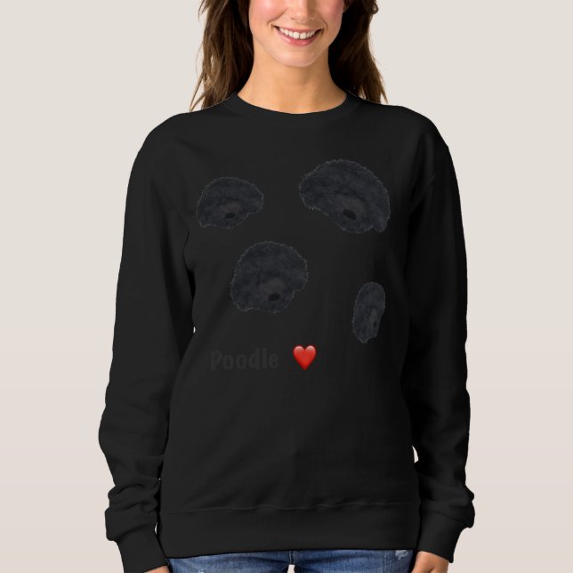 Camiseta Ajustado de Poodle Preto Relaxado (Frente)