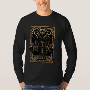 Camiseta Ajustado de Workout do Skeleton Gym com Entalhe de