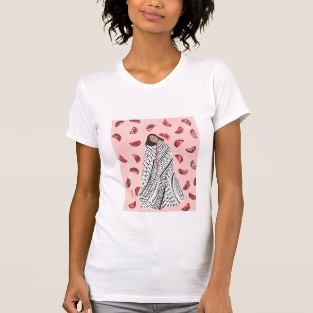 Camiseta Ajustado fina, Canvas, de uso feminino (Frente)