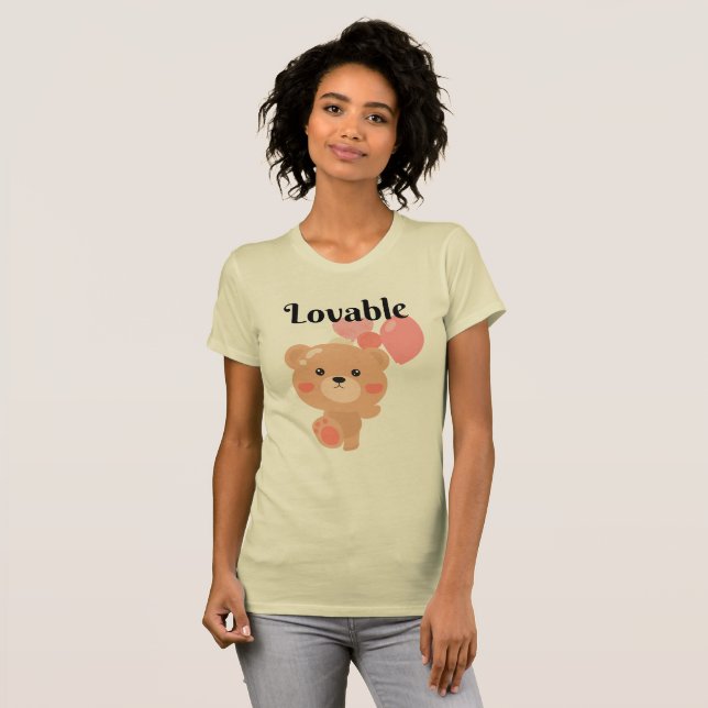 Camiseta Ajustado fina de mulheres adoráveis (Frente Completa)