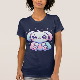 Camiseta Ajustado fino estético de coelhinhos bonitos e pas