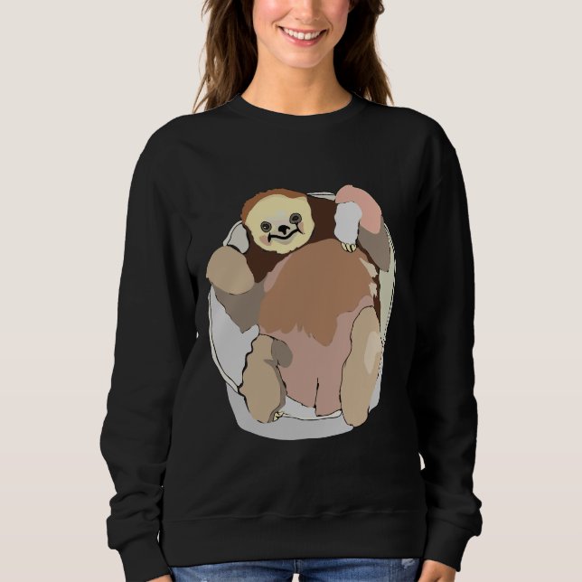 Camiseta Ajustado Relaxado Feliz Sloth (Frente)