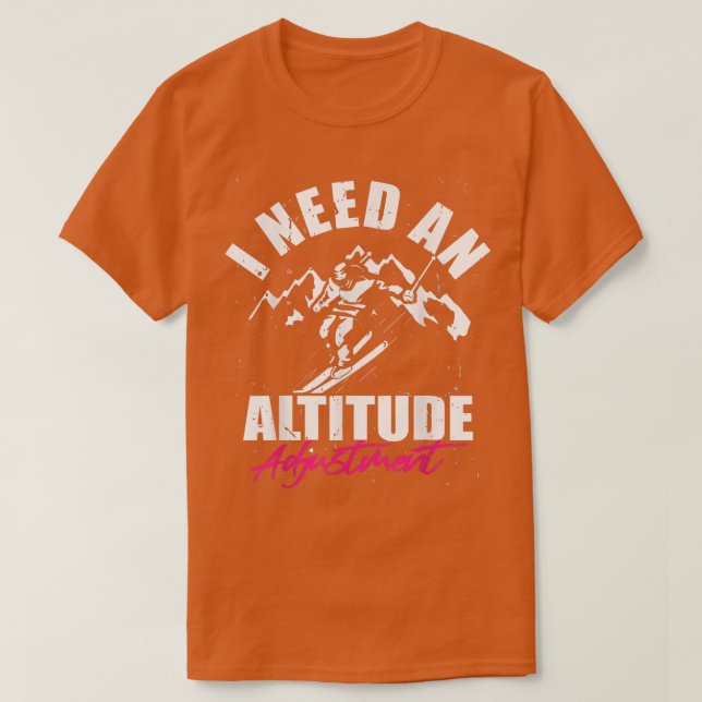 Camiseta Ajuste de altitude Snowboard descida ski sno (Frente do Design)