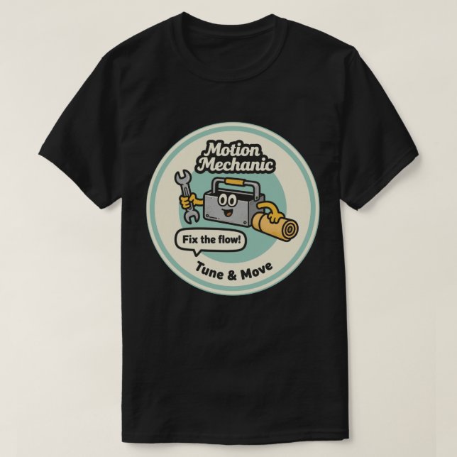 Camiseta Ajuste e Movimento do Mecânico de Movimento (Frente do Design)