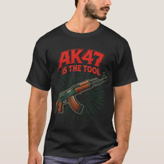 Camiseta AK47 é a Ferramenta | Desenho Gráfico de Rifle Tát
