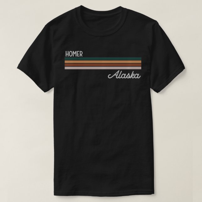 Camiseta AK Souvenir Gift Homer Alaska (Frente do Design)