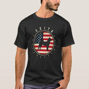 Camiseta Akita Bandeira dos EUA 4 de Julho Mãe Pai Cachorro