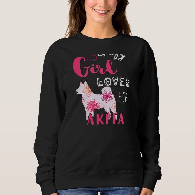 Camiseta Akita Crazy Girl Akita Proprietária Puppy Akita Do (Frente)