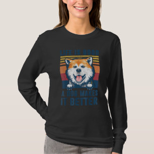 Camiseta Akita Dog Akita Pai Mãe Homens Mulheres