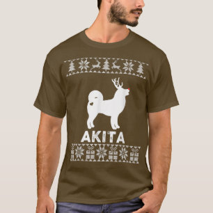 Camiseta Akita Dog Lover Christmas Reindeer Ugly Christmas