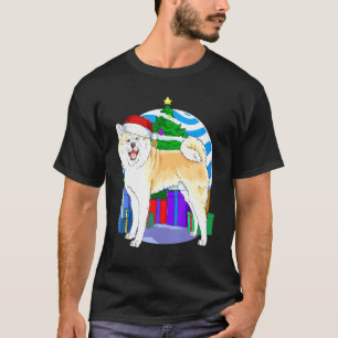 Camiseta Akita Dog Papai noel Decoração da Árvore de Natal