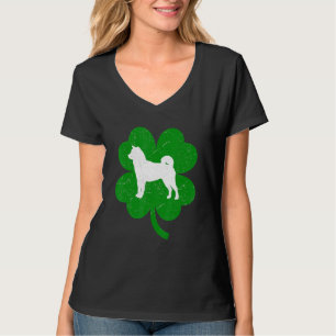 Camiseta Akita Dog Shamrock Dia de São Patrício