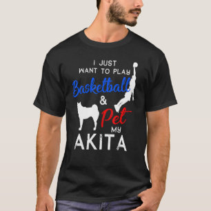 Camiseta Akita Funny, Dono de Cachorro de Basquete, Xmas