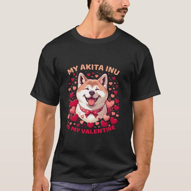 Camiseta Akita Inu Affecta o Amor com Lealdade Fu (Frente)