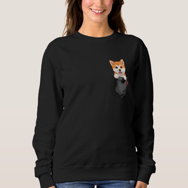 Camiseta Akita Inu Dog in Pocket Peeking Cute Puppy Dog   2 (Frente)