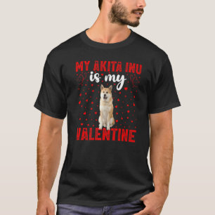 Camiseta Akita Inu É O Meu Namorados Amor Corações Akita In