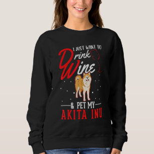 Camiseta Akita Inu E Vinho