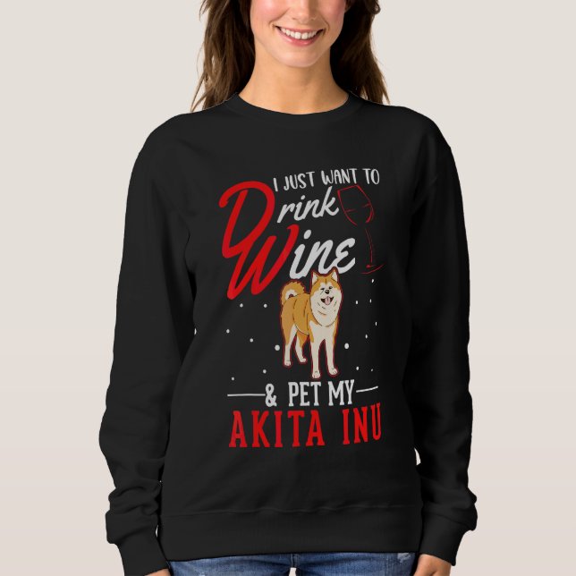 Camiseta Akita Inu E Vinho (Frente)