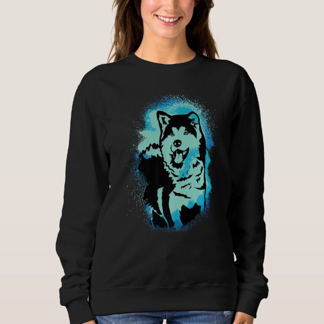 Camiseta Akita Inu Paint Blue Design Dog Mom Dad Premium (Frente)