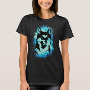 Camiseta Akita Inu Pintura Azul Design Mãe e Pai de Cachorr