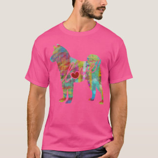 Camiseta Akita Love - Um Estílico De Aquarela Brilhante E C
